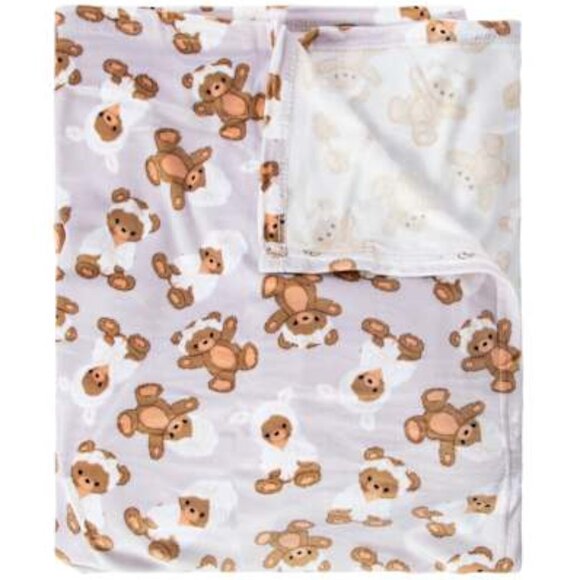 Teddy Bear Spa Day Two-Sided Plush Blanket 50in x 60in Brand new in Package - Picture 1 of 4